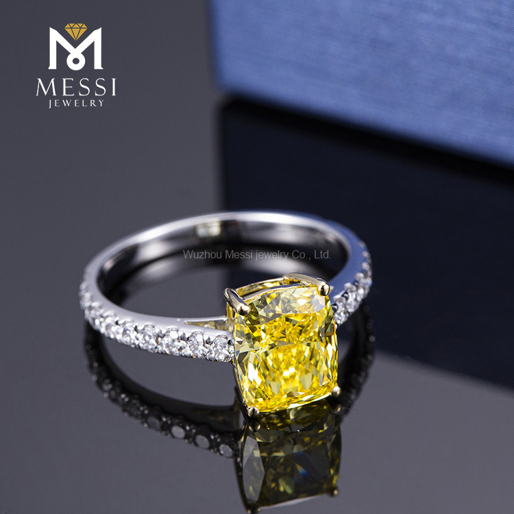 2,15-каратное кольцо с золотым желтым бриллиантом 2 карата AU750 россыпью по индивидуальному заказу