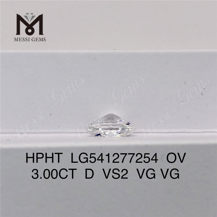 Выращенные в лаборатории бриллианты формы D OVAL 3 карата Лабораторные бриллианты HPHT в наличии на складе