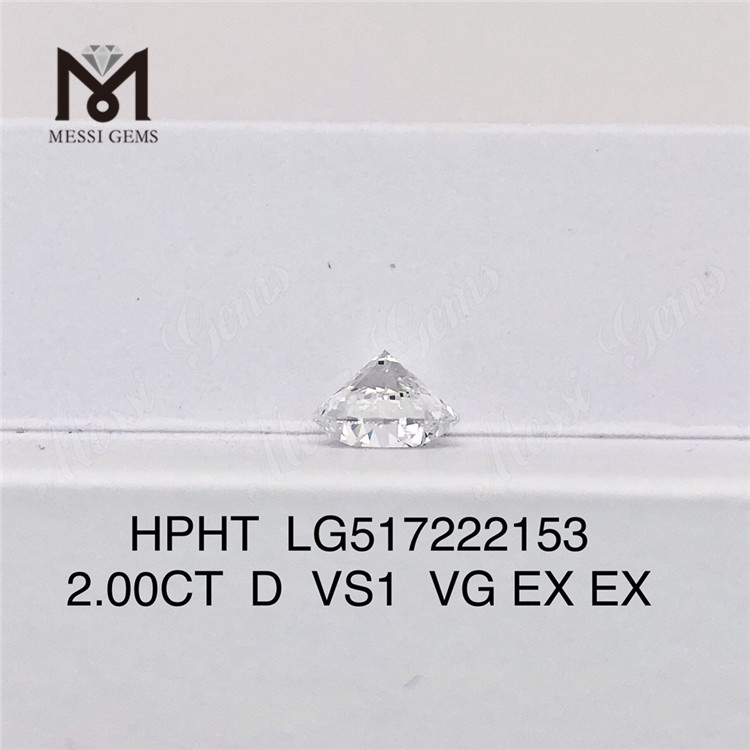 2,00 карат D VS1 VG EX EX выращенный в лаборатории бриллиант HPHT Круглый лабораторный бриллиант 
