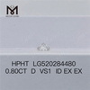 Круглая бриллиантовая огранка 0,8 карата D VS1 ID EX EX HPHT выращенный в лаборатории бриллиант Цена по прейскуранту завода-изготовителя