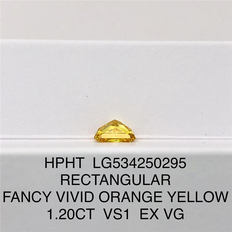 Лабораторный бриллиант желтой огранки 1,20 карата VS1 ПРЯМОУГОЛЬНАЯ огранка лабораторный бриллиант в продаже LG534250295