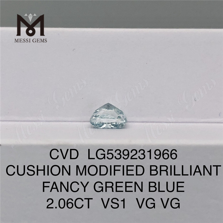 2.06ct подушка cvd алмаз оптом фантастический зеленый синий выращенный в лаборатории бриллиант поставщики