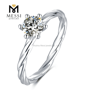 Кольцо с бриллиантом из муассанита 2ct, кольцо из стерлингового серебра 925 пробы на свадьбу