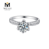 14-каратное золотое покрытие женщина ювелирные изделия подарок 1 карат муассанит бриллиант серебряное кольцо