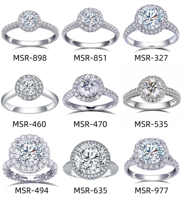Индивидуальные роскошные дизайнерские женские свадебные украшения 14k 18k круглое обручальное кольцо с ореолом