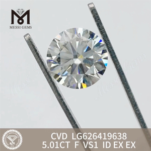Круглые бриллианты 5,01 карата F VS1 ID EX EX, выращенные в лаборатории, CVD LG626419638丨Messigems