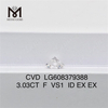3.03CT F VS1 RD 3-каратный CVD-бриллиант, выращенный в лаборатории, этически полученный 丨Messigems LG608379388 