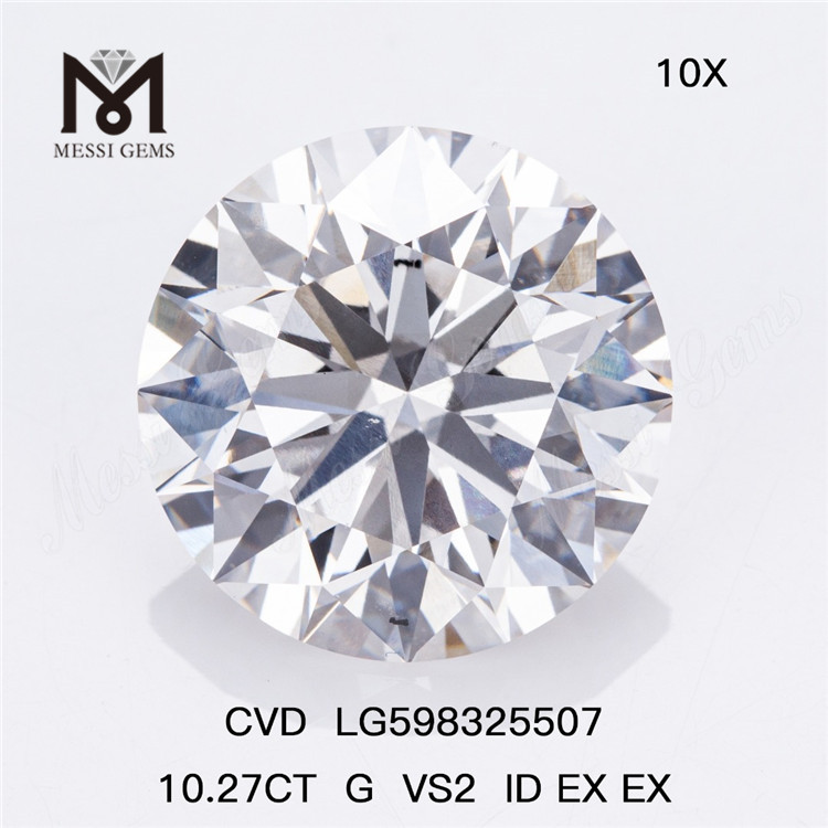 Искусственные бриллианты 10,27 карата G VS2 ID EX EX оптом, качество и цена CVD LG598325507丨Messigems