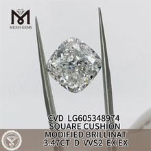 Бриллианты 3,47 карата D VVS2 CUSHION Сертифицированные IGI бриллианты VVS раскрывает блеск качества VVS 丨Messigems LG605348974 