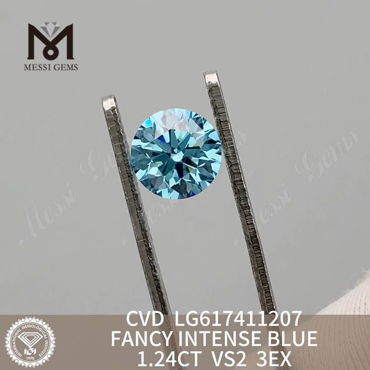 1.24CT VS2 3EX FANCY INTENSE BLUE самые дешевые лабораторные бриллианты 丨Messigems CVD LG617411207