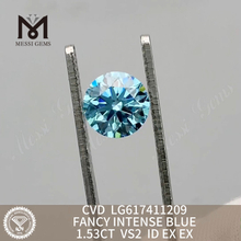 Лабораторные бриллианты, сертифицированные IGI, весом 1,53 карата VS2 ID FANCY INTENSE BLUE 丨Messigems CVD LG617411209
