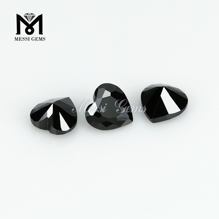 Оптовая цена огранки сердца 5 x 5 мм черный кубический цирконий камни