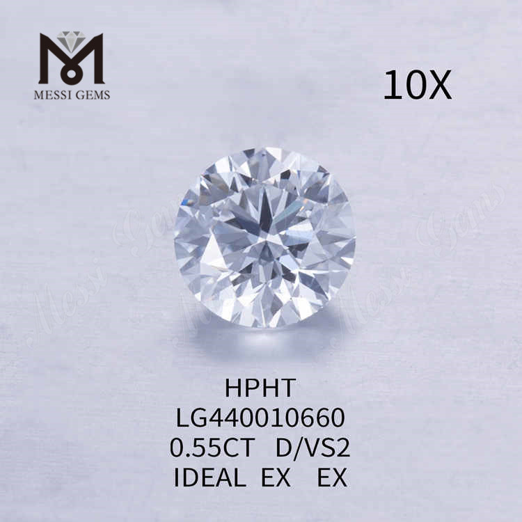 Круглые культивированные бриллианты 0,55 карата D/VS2 IDEAL