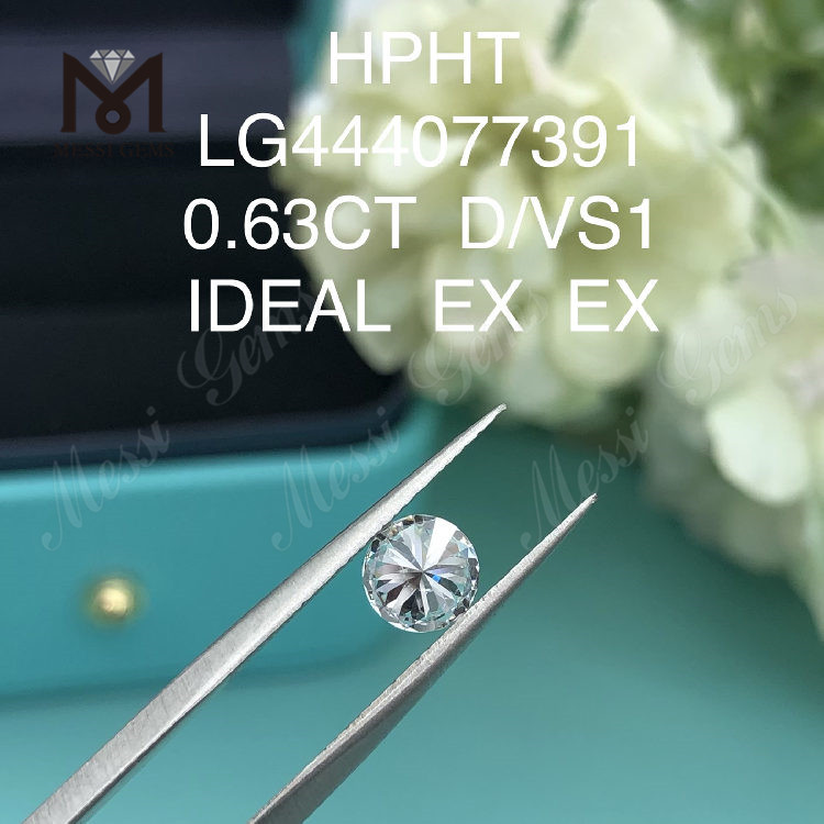 0,63 карата D VS1 Круглый лабораторный бриллиант огранки IDEAL