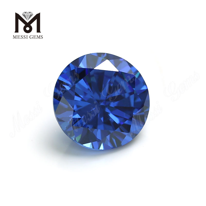 Высокое качество круглой формы 8,0 мм голубой топаз CZ кубический цирконий камень цена