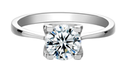 Messi Gems Invagement 1 Carat Moissanite Diamond 925 Стерлинговые Кольца Стерлингового Серебра Женщины Для Свадьбы