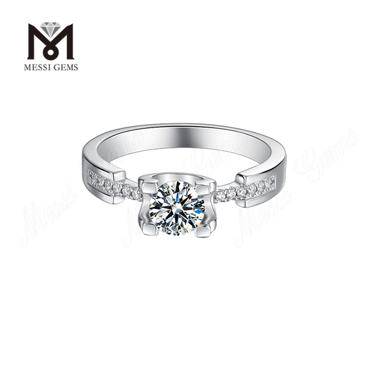 1 карат DEF муассанит бриллиантовое позолоченное кольцо из стерлингового серебра 925 пробы для мамы