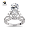 Обручальное кольцо с муассанитом и бриллиантом 14k Модное кольцо с муассанитом 18k