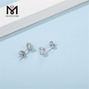 Messi Gems Простой дизайн серьги-гвоздика 1 карат Муассанит Ювелирные изделия с бриллиантами