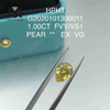 Лабораторные экологические бриллианты огранки «Груша» 1 карат FVY VS1 EX