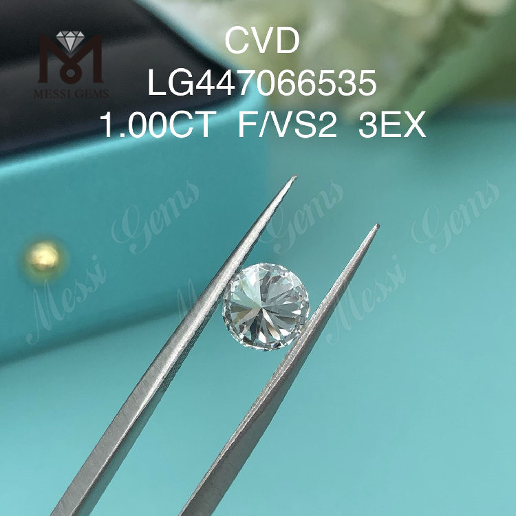 Лабораторные бриллианты CVD огранки F VS2 круглой огранки BRILLIANT EX весом 1 карат IGI