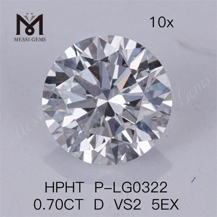 Искусственный алмаз HPHT 0,70 карат D VS2 5EX Лабораторные бриллианты
