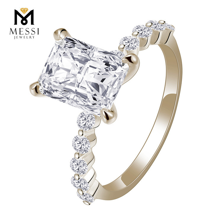 6*8 мм DEF муассанит 18-каратного белого золота обручальное кольцо индивидуальное обручальное кольцо из муассанита