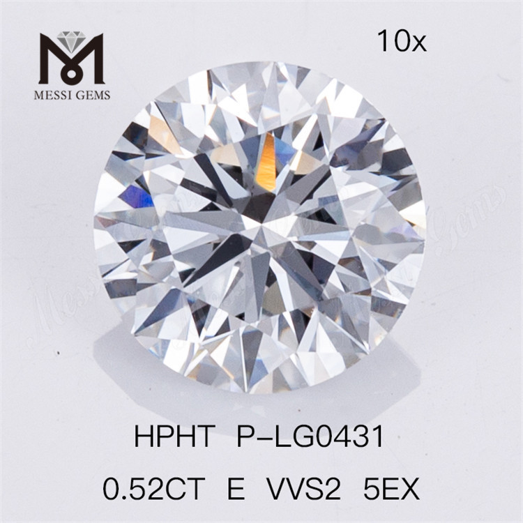 0,52 карат E VVS2 5EX Искусственный бриллиант круглой формы HPHT Выращенный в лаборатории бриллиант