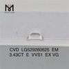 3,43 карат E VVS1 EX VG EM свободные синтетические бриллианты CVD LG529260625