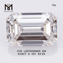 8,03 карат EM G VS1 EX EX лабораторные синтетические бриллианты CVD LG576330605 