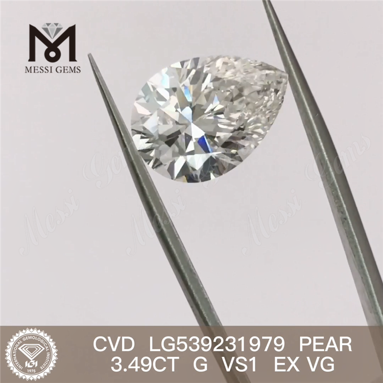 Лабораторный бриллиант 3,49 карат грушевидной формы G VS Lab Diamond оптовая цена