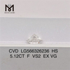 5.12CT F VS2 EX VG HS лабораторный алмаз CVD LG566326236 
