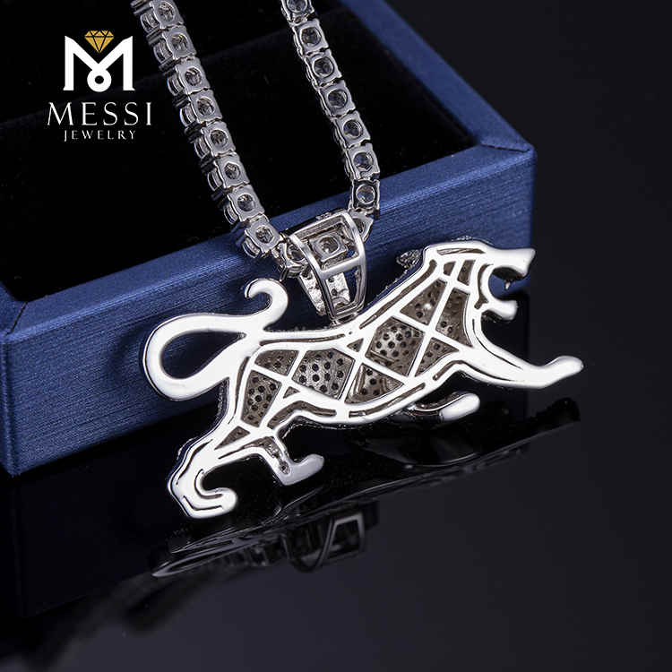 ледяная муассанитовая цепочка, сделай сам, серебряное ожерелье в стиле хип-хоп, леопардовое ожерелье