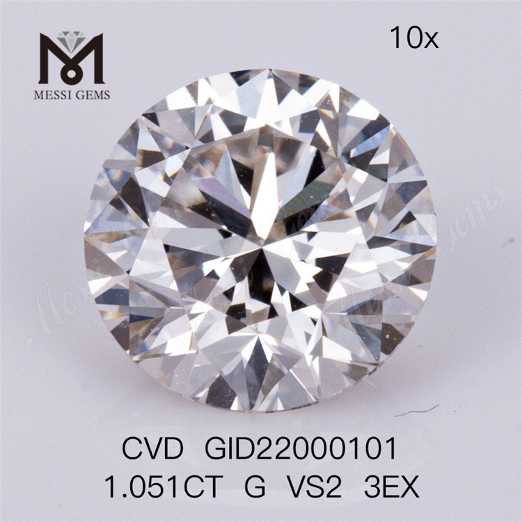 1,051 карат G VS2 3EX круглый искусственный бриллиант 3EX бриллиант