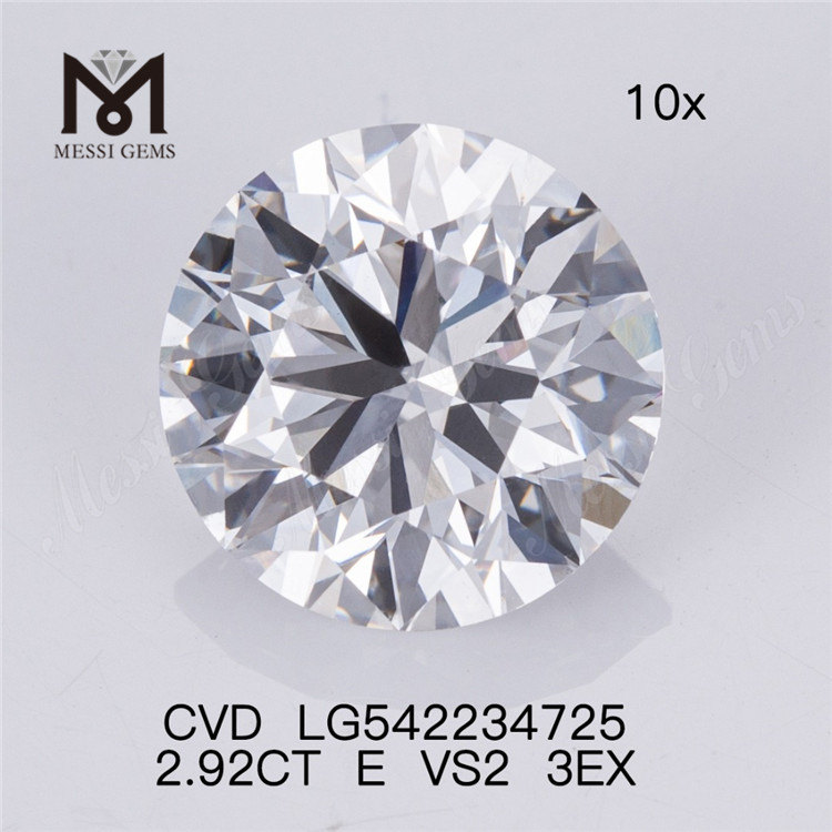 2,92 карат E CVD алмазы оптом RD hpht выращенные в лаборатории бриллианты