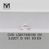 Овальные бриллианты 3,22 карата D VS1, созданные человеком IGI丨Messigems CVD LG617435150