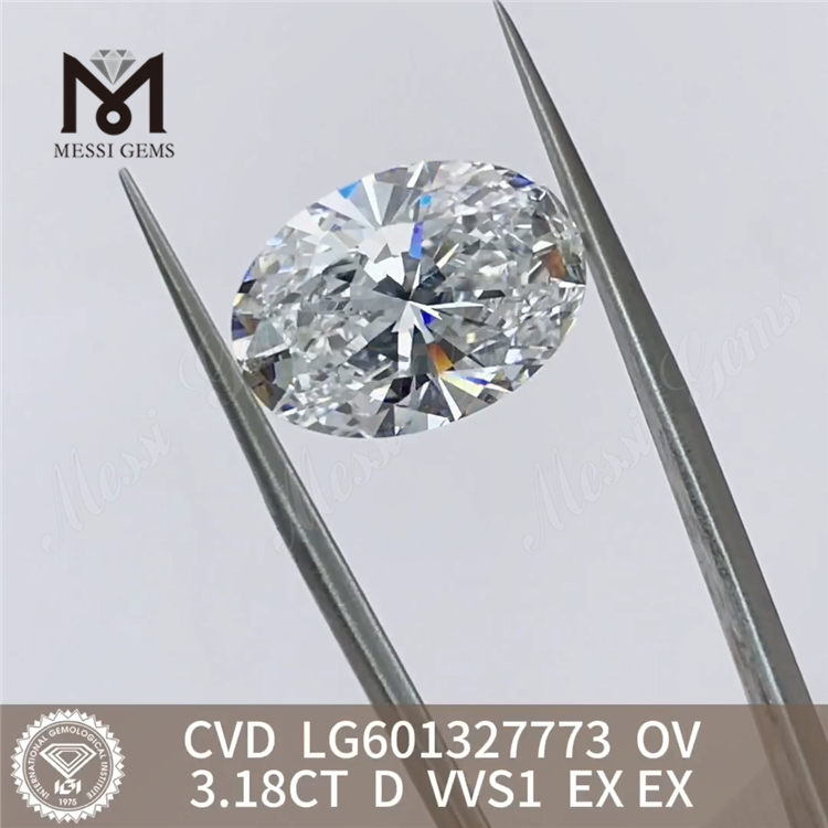 Овальный лабораторный CVD-алмаз 3,18 карата D VVS1 LG601327773丨Messigems