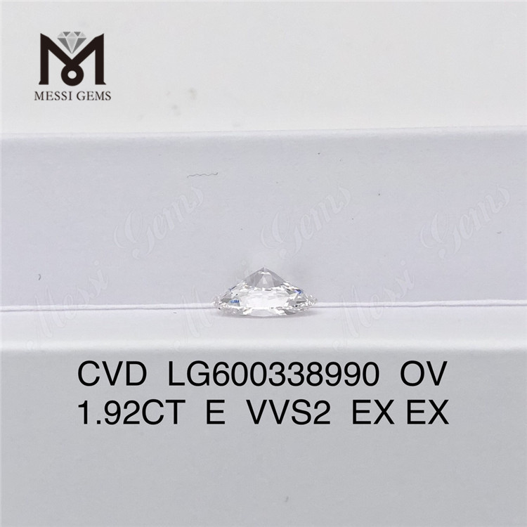 Алмаз 1,92 карата E VVS2 EX EX OV, выращенный в лаборатории бриллиант cvd LG600338990 Экологичный 丨Messigems 