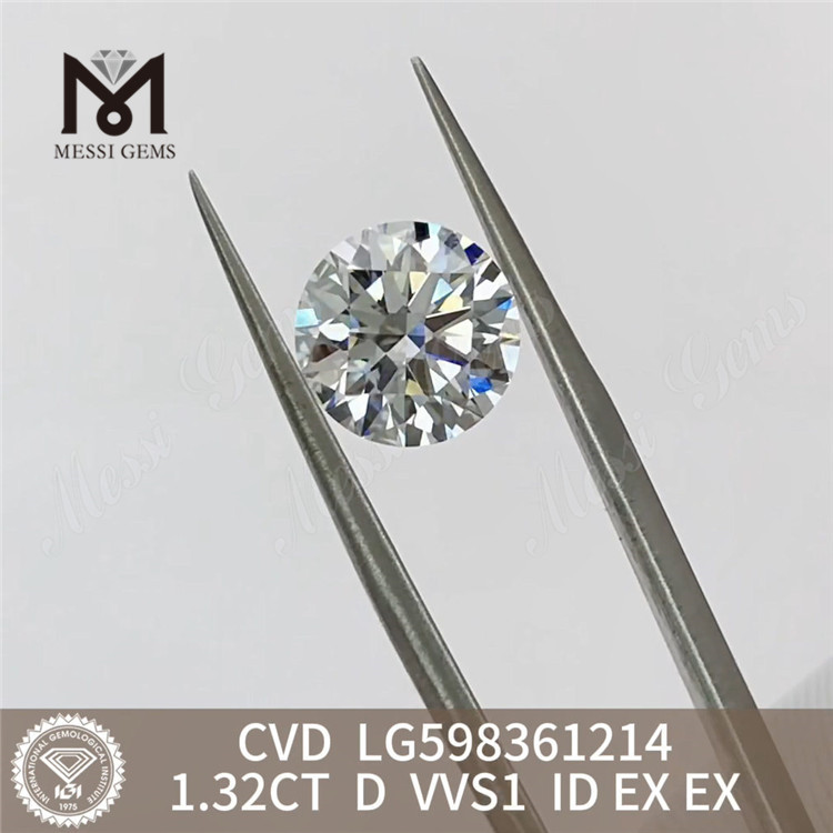 Лабораторный CVD-алмаз 1,32 карата D VVS1 ID EX EX исключительного качества LG598361214
