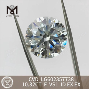 Бриллиант 10,32 карата F VS1 ID EX EX для дизайнеров ювелирных изделий Алмаз 10 карат, выращенный CVD LG602357738丨Messigems