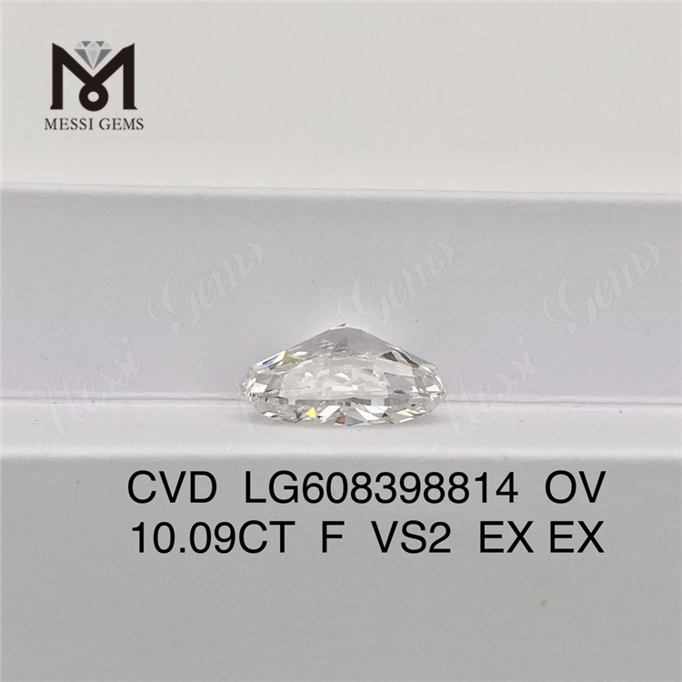 Крупнейший бриллиант 10,09CT F VS2 CVD OV, выращенный в лаборатории, сертифицированный IGI Excellence丨Messigems LG608398814