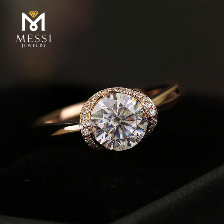 Кольцо для помолвки с бриллиантом из 14-каратного золота, ювелирные изделия на заказ, золото, женская мода, лучшие продажи 