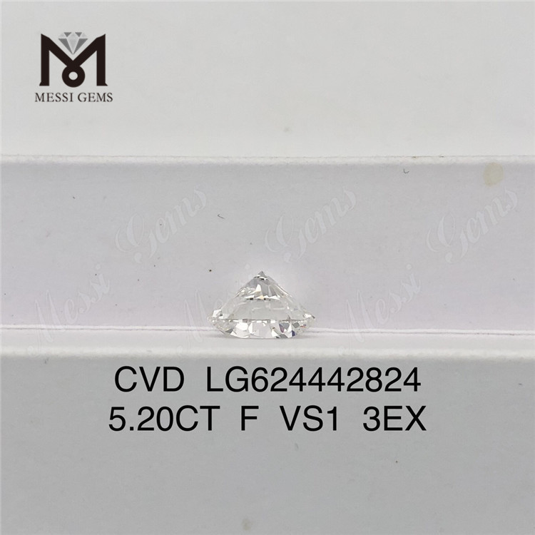 Бриллианты лабораторного производства 5,20 карата F VS1 3EX CVD LG624442824丨Messigems