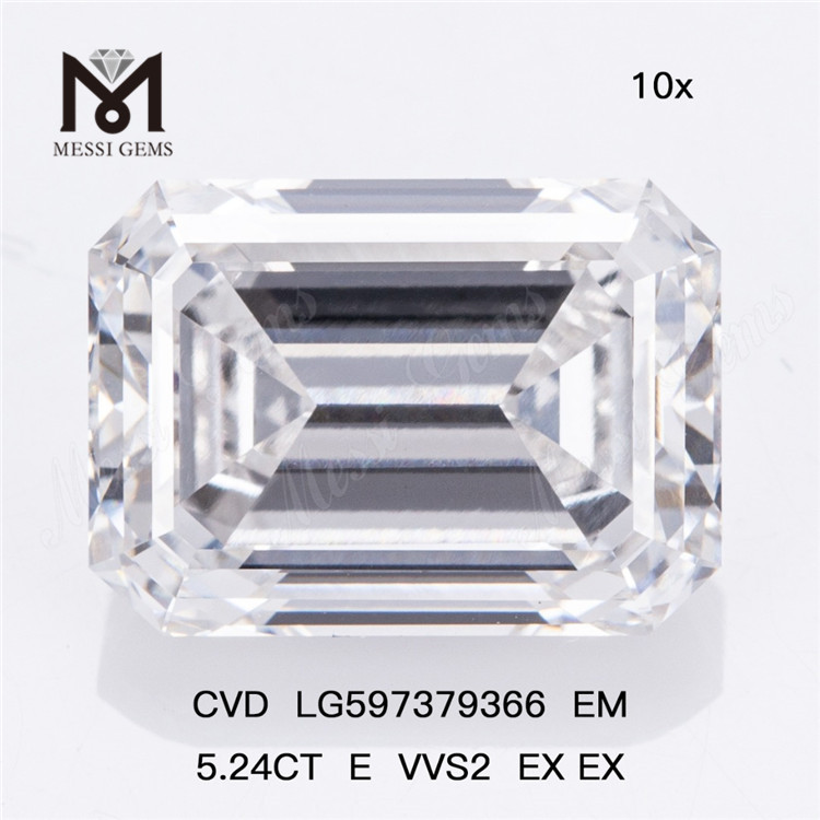 5,24 карата E VVS2 EX EX Bulk Lab Diamonds CVD LG597379366 EM丨Messigems