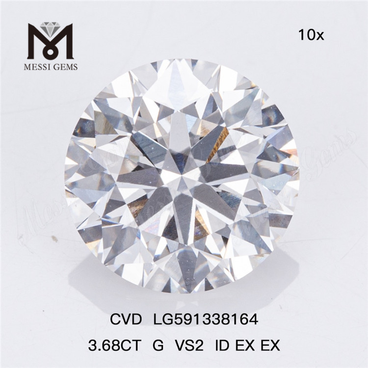 Массовые CVD-бриллианты 3,68 карата G VS2 ID EX EX открывают возможности получения прибыли LG591338164丨Messigems