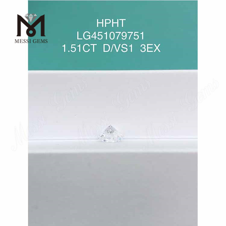 Лабораторные бриллианты D круглой огранки BRILLIANT VS1 весом 1,51 карата HPHT