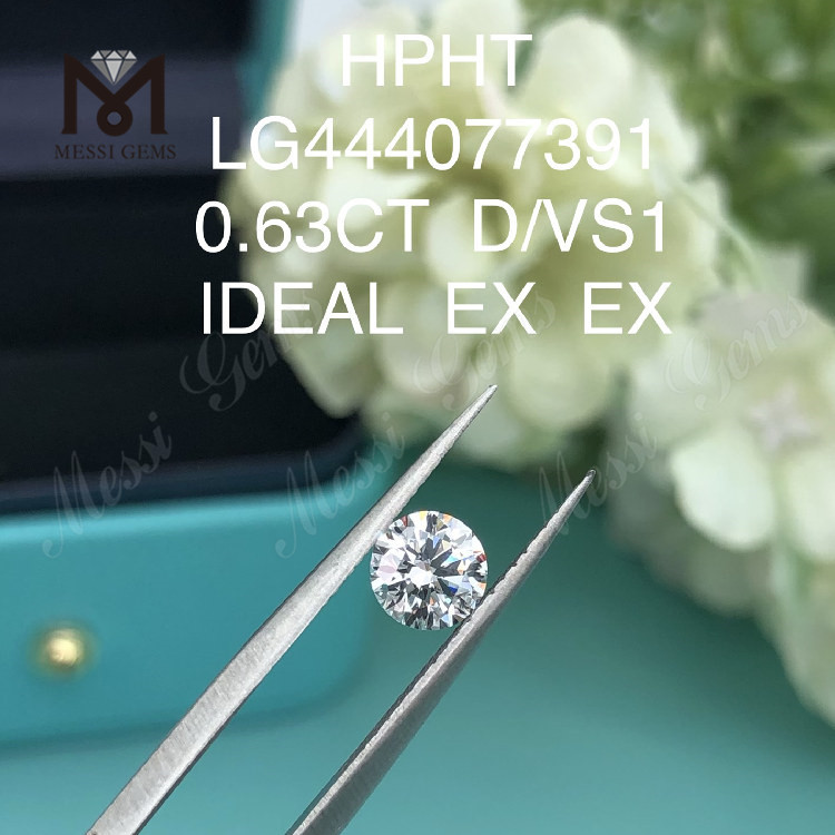0,63 карата D VS1 Круглый лабораторный бриллиант огранки IDEAL