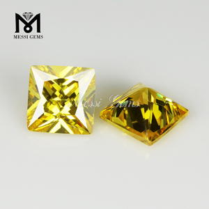 Производитель Princess Cut Желтый кубический цирконий Синтетические камни Квадрат