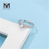 Женское кольцо из стерлингового серебра 925 пробы с муассанитом и муассанитом весом 1,5 карата с одним камнем Messi Gems