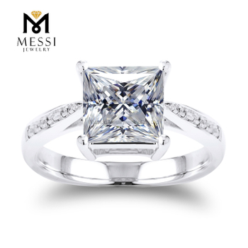 Квадратное кольцо с выращенным в лаборатории бриллиантом огранки «принцесса» кольцо из белого золота 14 карат 18 карат для женщин, ювелирные изделия